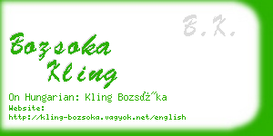 bozsoka kling business card